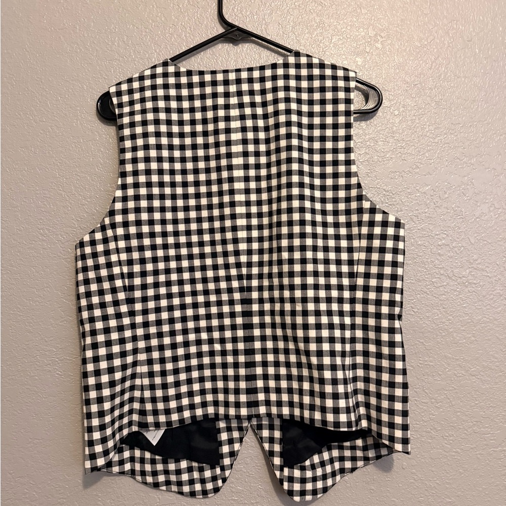 Madewell Black and White Checkered Vest